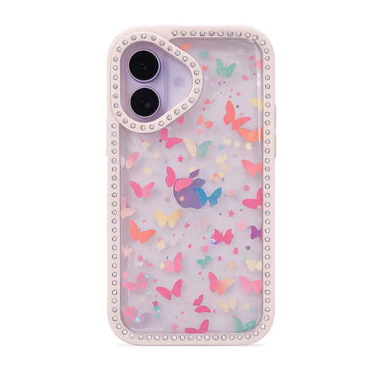CASE DIAMOND DOBLE MARIPOSAS IPH 17