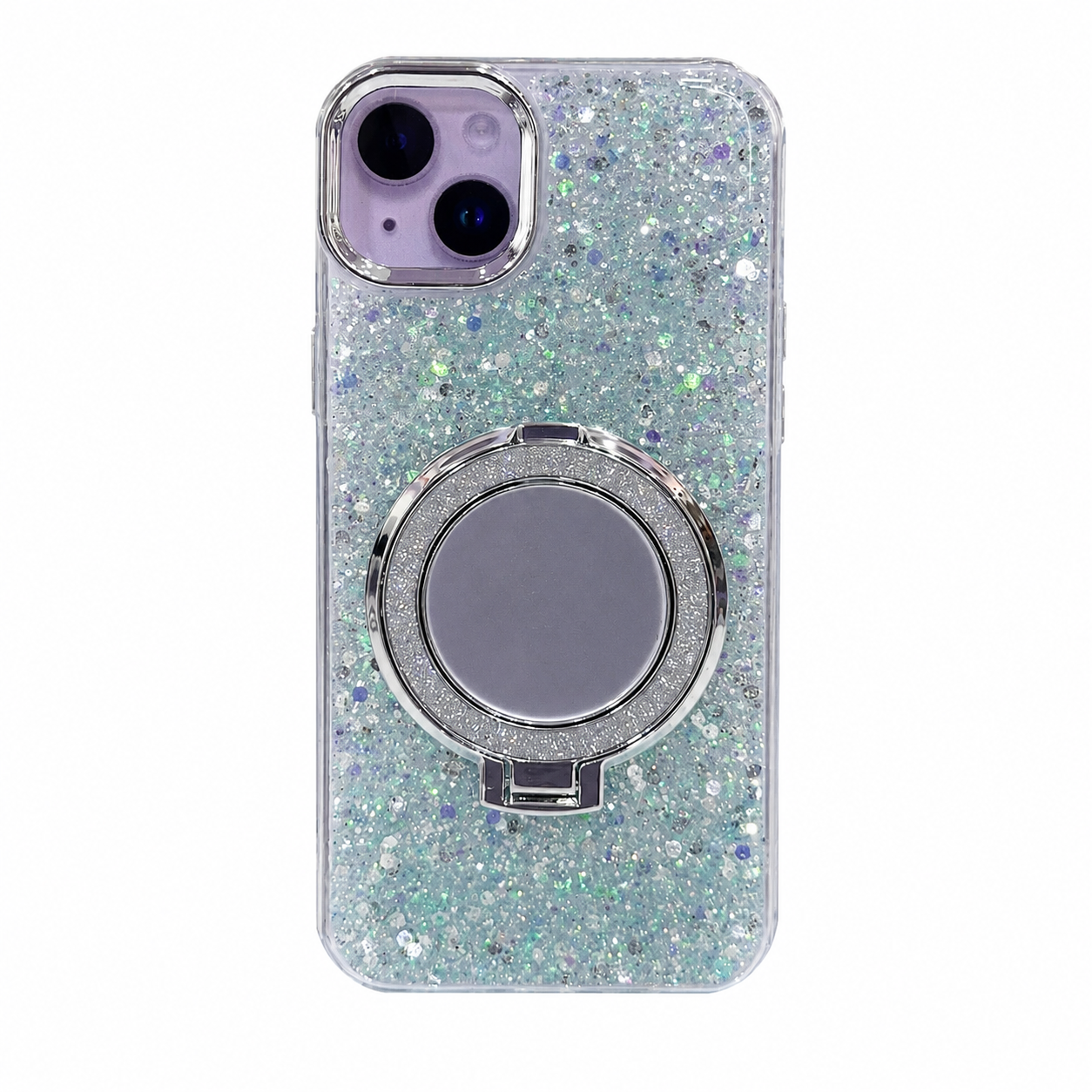 CASE ESPEJO VERDE MANZANA CON SOPORTE IPH 14/15 PLUS
