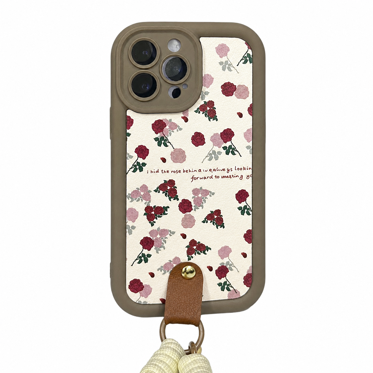 CASE ANTICHOQUE ROSAS CON STRAP IPH 13 POR MAX