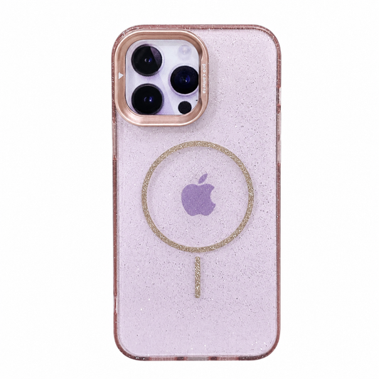CASE GLITTER CON SOPORTE ROSA IPH 13 PRO MAX