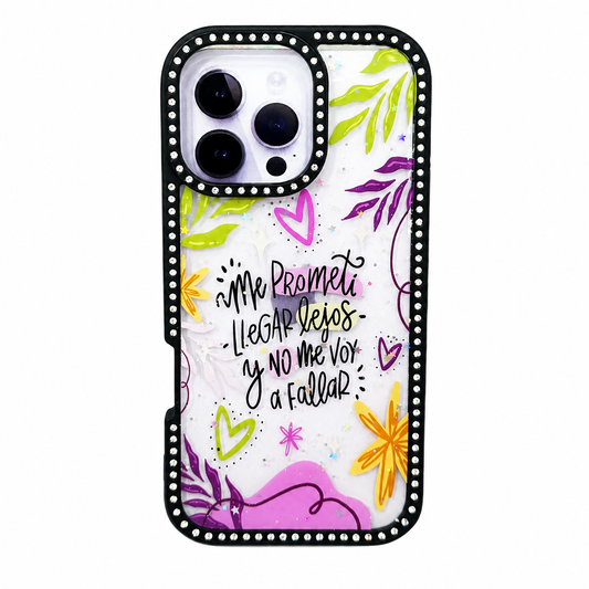 CASE DIAMOND DOBLE FRASE NEGRA IPH 16 PRO MAX