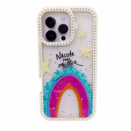 CASE DIAMOND DOBLE ARCOIRIS IPH 15 PRO MAX