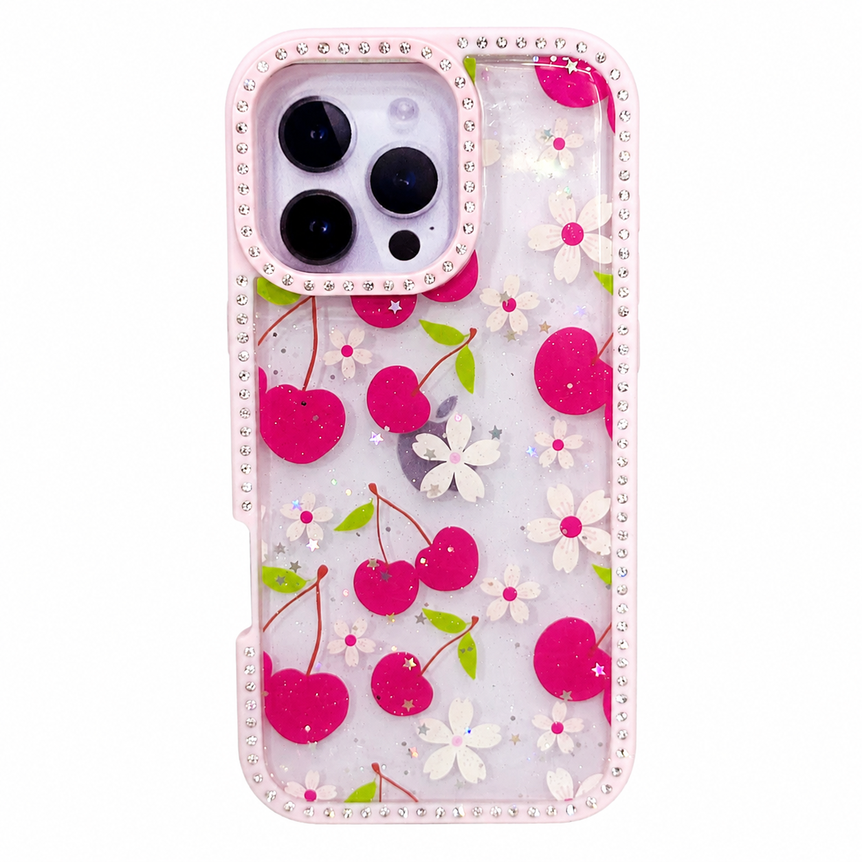 CASE DIAMOND DOBLE CEREZAS IPH 16 PRO