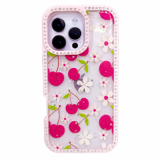 CASE DIAMOND DOBLE CEREZAS IPH 16 PRO