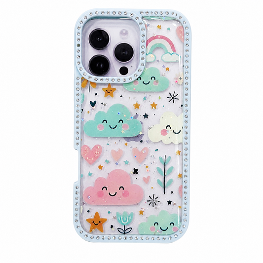 CASE DIAMOND DOBLE NUBE IPH 15 PRO MAX