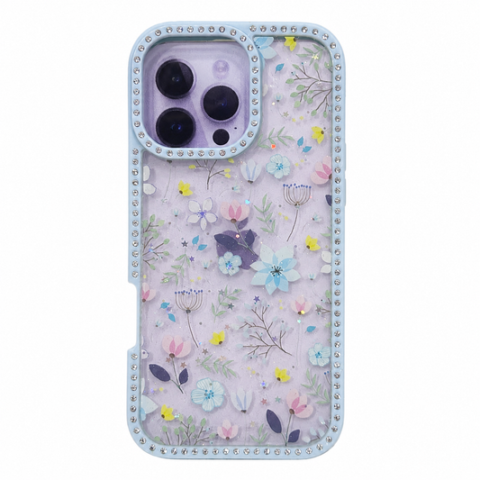 CASE DIAMOND DOBLE FLORES IPH 16 PRO