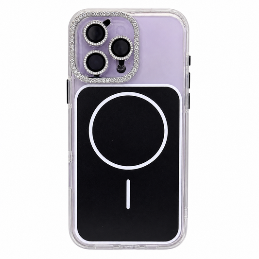 CASE BORDE BRILLOS NEGRO MGS MAS AROS IPH 16 PRO MAX