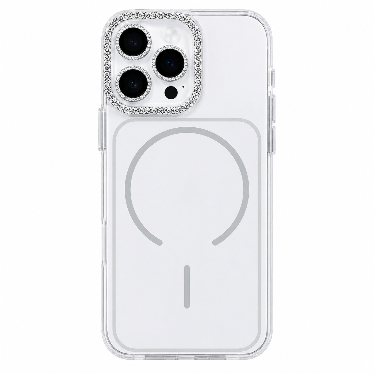 CASE BORDE BRILLOS BLANCO MGS MAS AROS IPH 14 PRO MAX