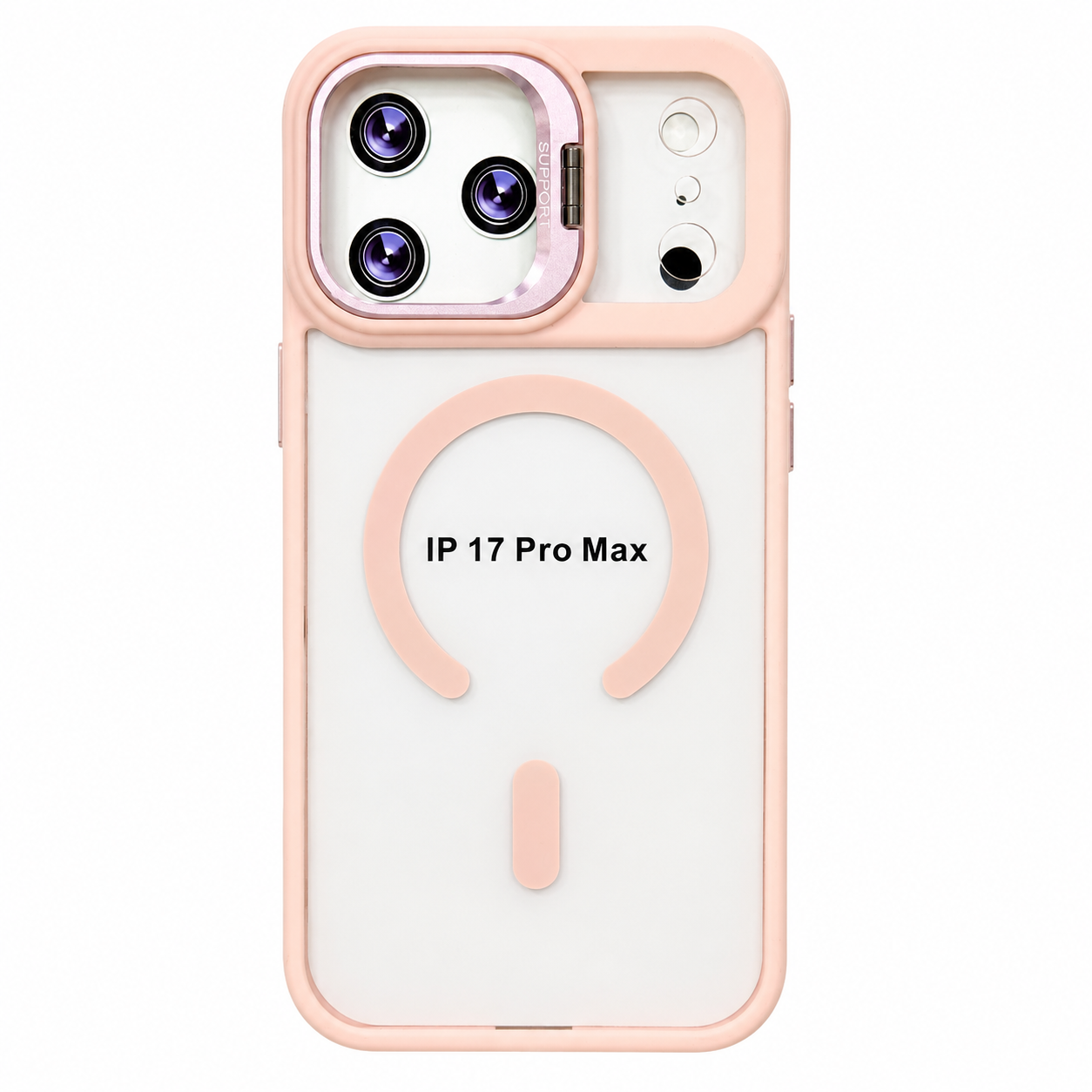 COMBO MGS CON SOPORTE ROSA IPH 17 PRO MAX