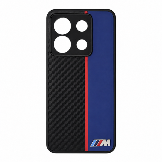 CASE FIBRA Y CUERO AZUL BMW RM NOTE 13 PRO 5G