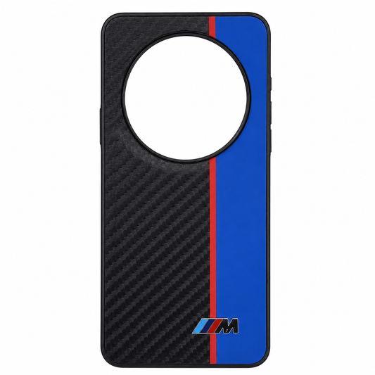 CASE FIBRA Y CUERO AZUL BMW RM 14C