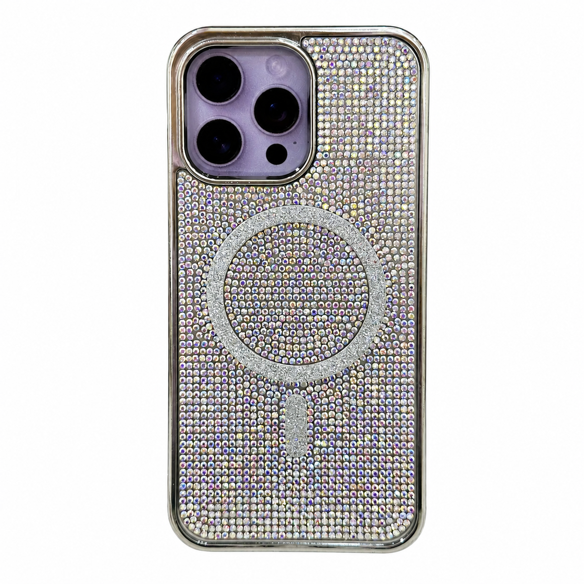 CASE PIEDRAS PLATEADO MGS IPH 13 PRO
