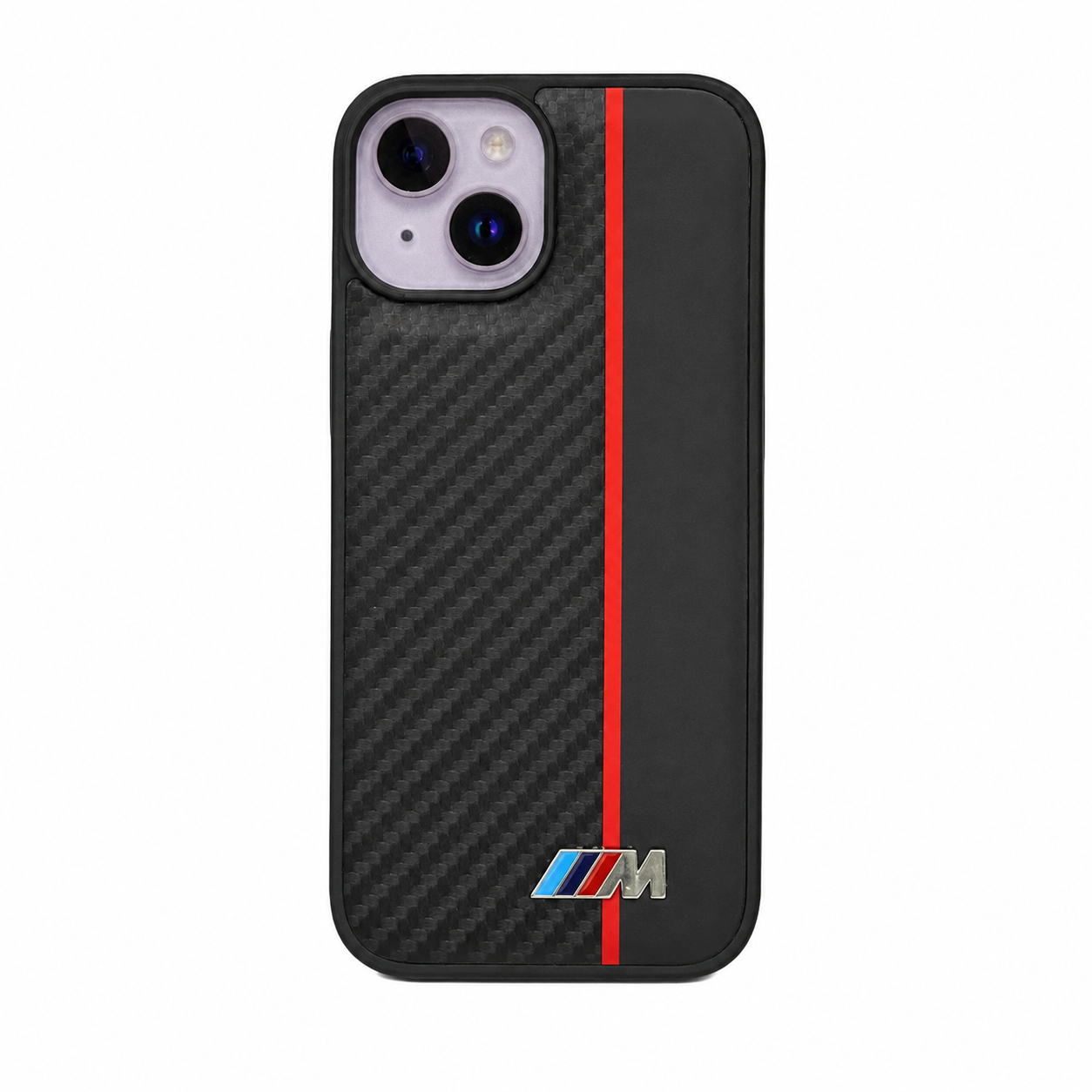 CASE FIBRA Y CUERO NEGRO BMW IPH 13/14/15