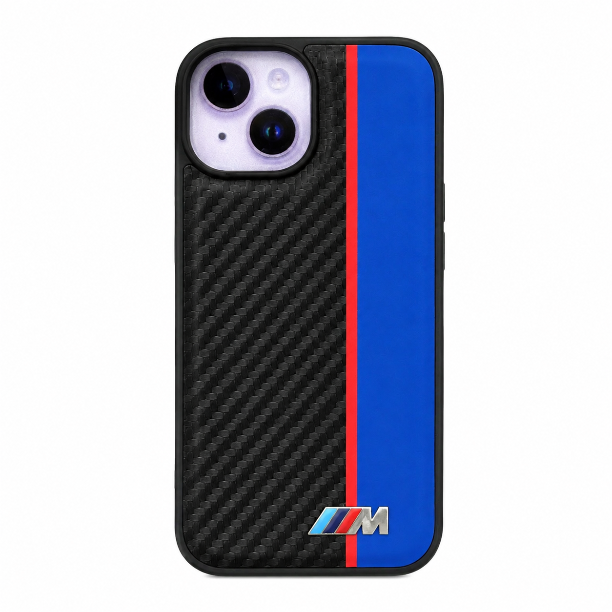 CASE FIBRA Y CUERO AZUL BMW IPH 13/14/15