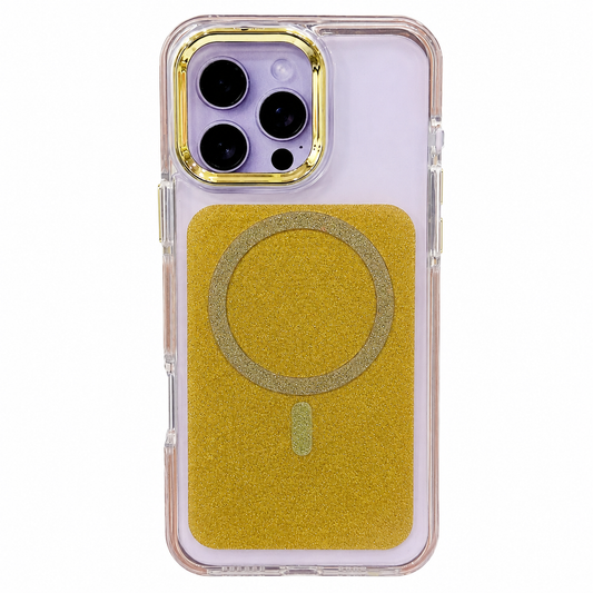CASE ESCARCHA DORADO MGS IPH 16 PRO MAX