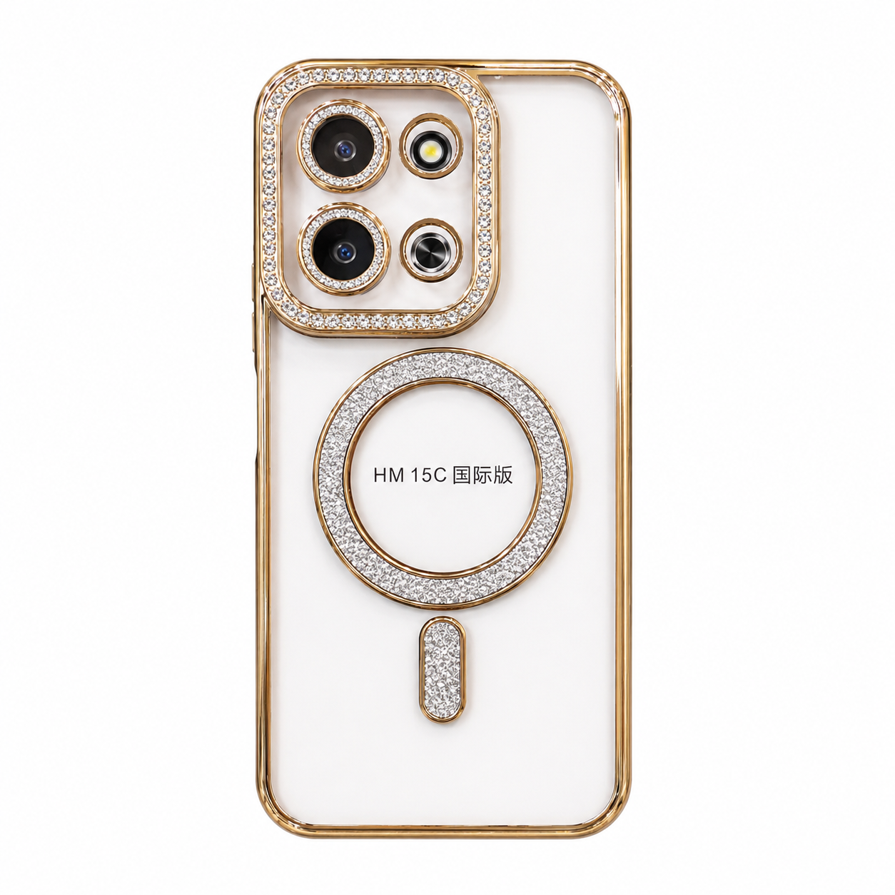 CASE DIAMANTADO DORADO REDMI 15C