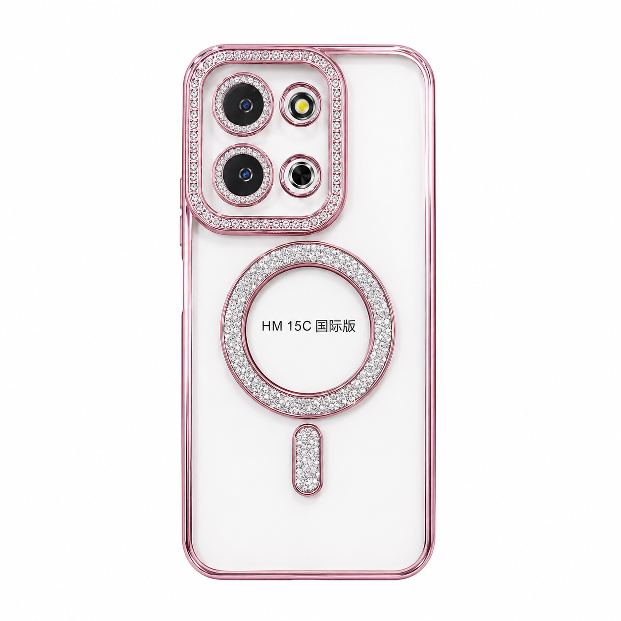 CASE DIAMANTADO ROSADO REDMI 15C