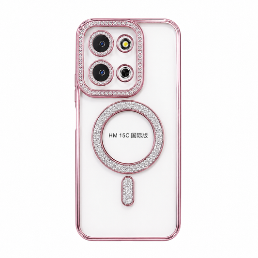 CASE DIAMANTADO ROSADO REDMI 15C