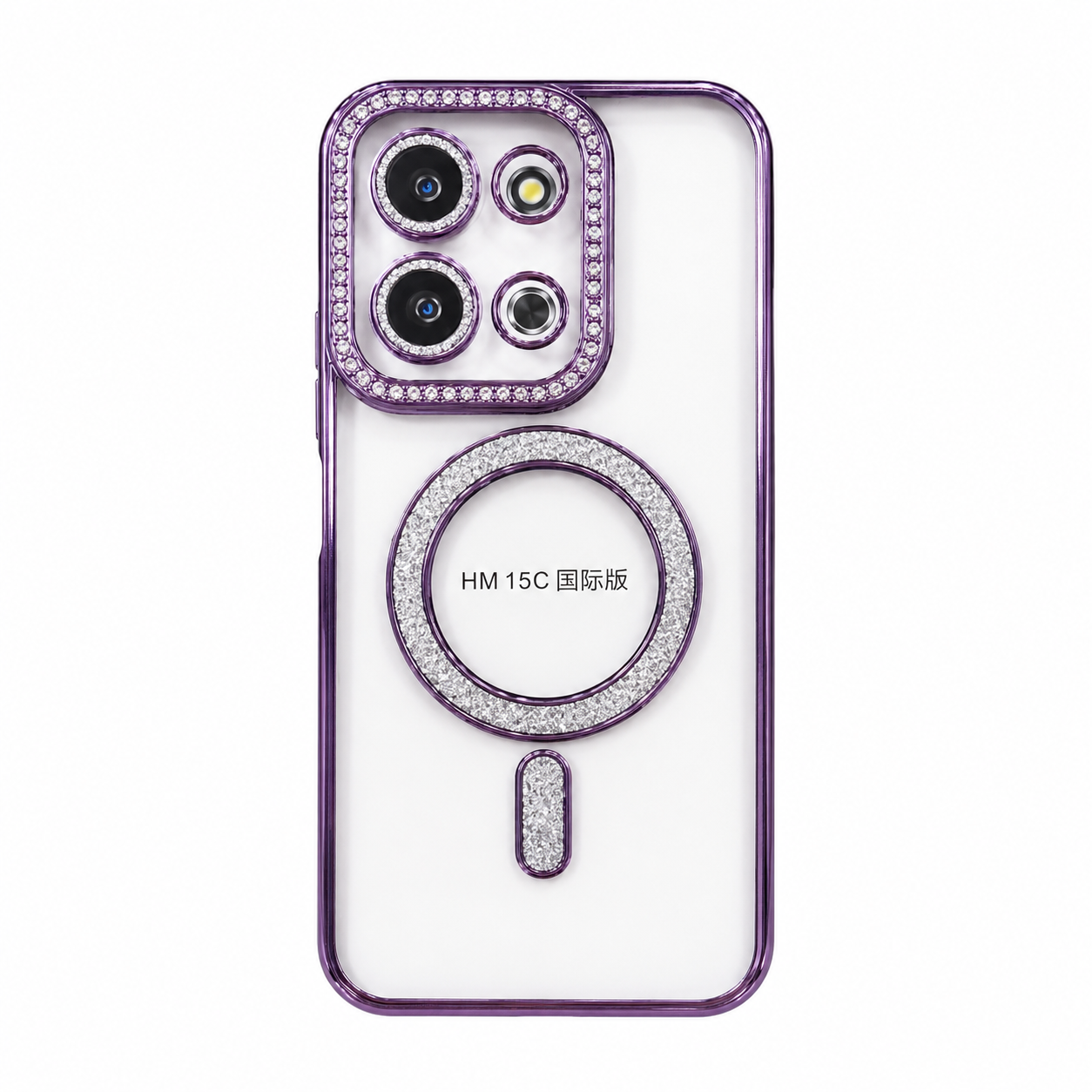 CASE DIAMANTADO MORADO REDMI 15C