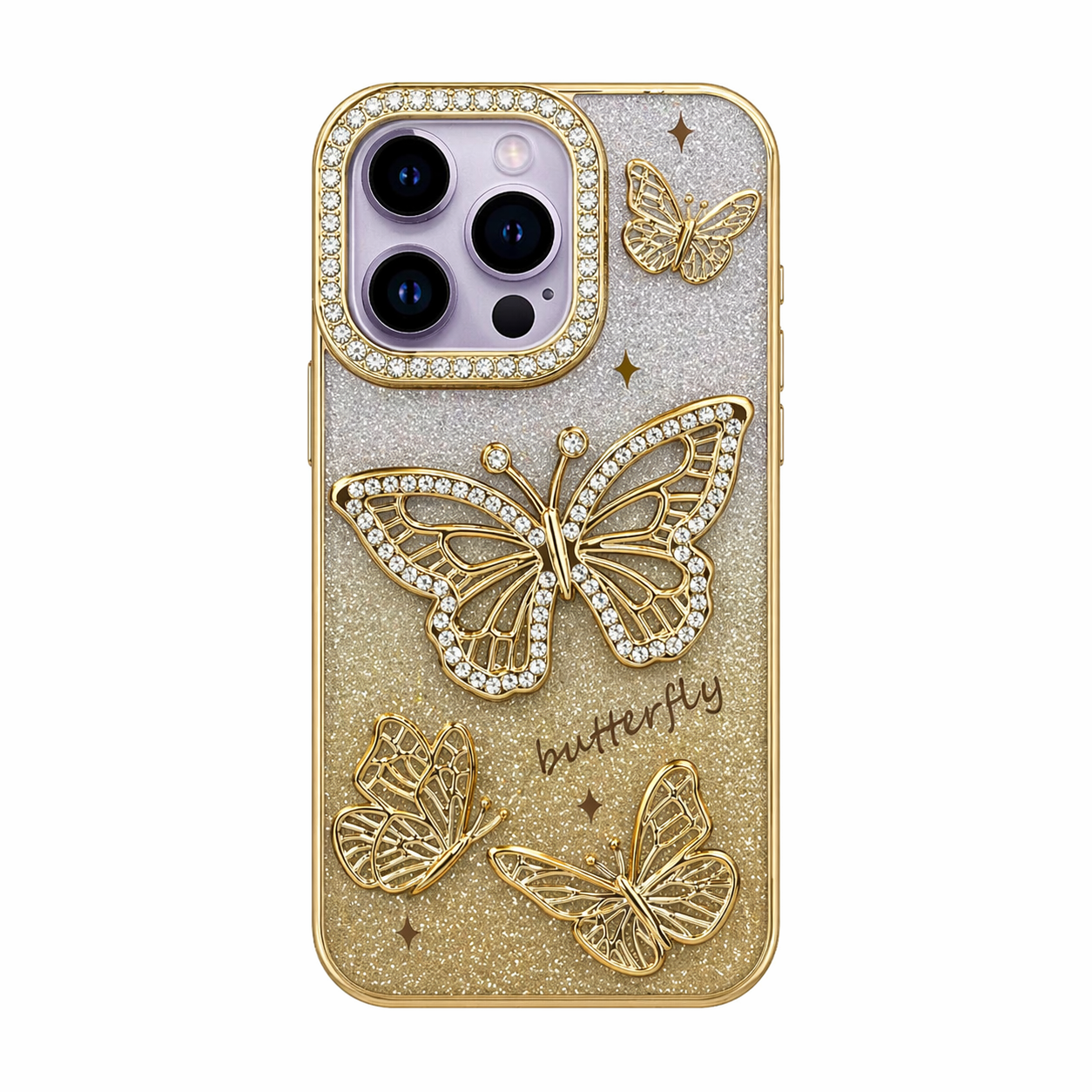 CASE MARIPOSA DORADA IPH 16 PRO