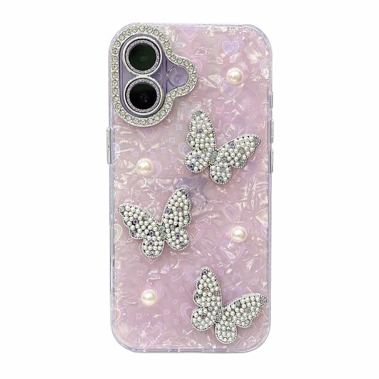 CASE MARIPOSA MARMOL ROSA IPH 16