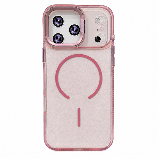 CASE BRILLOS ROSA MGS ANTIGOLPES MAS SOPORTE IPH 17 PRO MAX