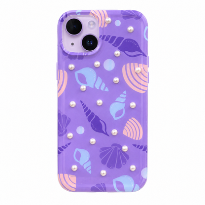 CASE OSTRAS LILA CON PERLAS IPH 14/15 PLUS
