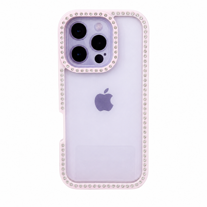CASE DIAMOND ROSA Y STRAP IPH 16 PRO