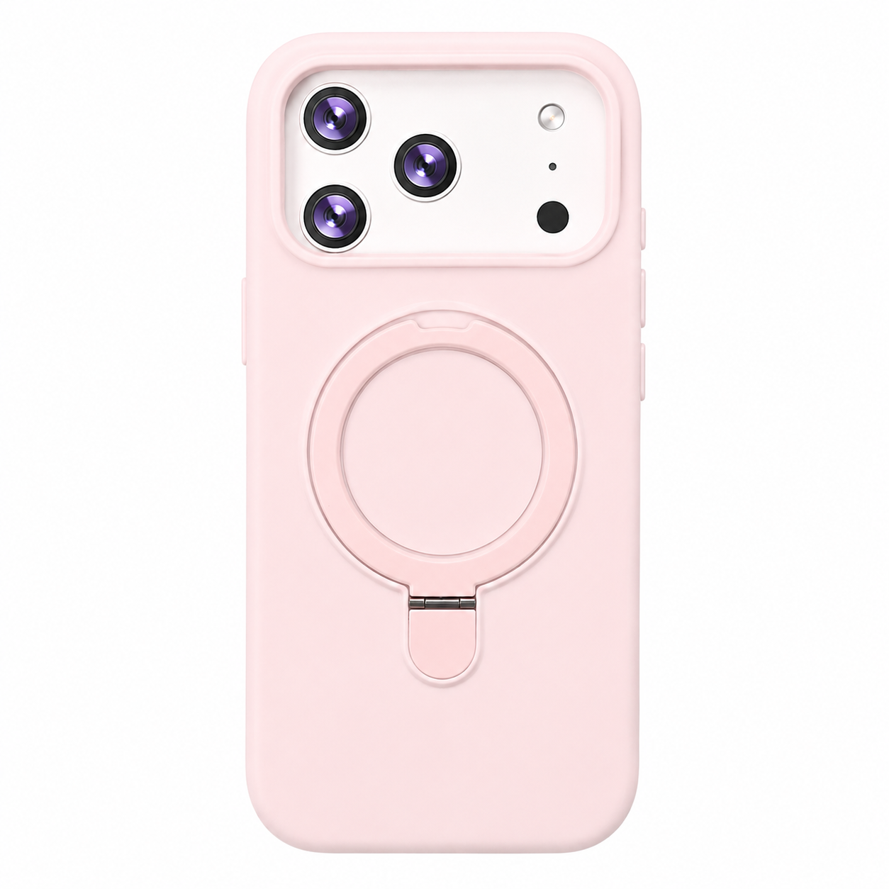 CASE SILICONA ORIGINAL ROSA CON MGS Y SOPORTE IPH 17 PRO MAX