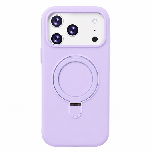 CASE SILICONA ORIGINAL LILA CON MGS Y SOPORTE IPH 17 PRO
