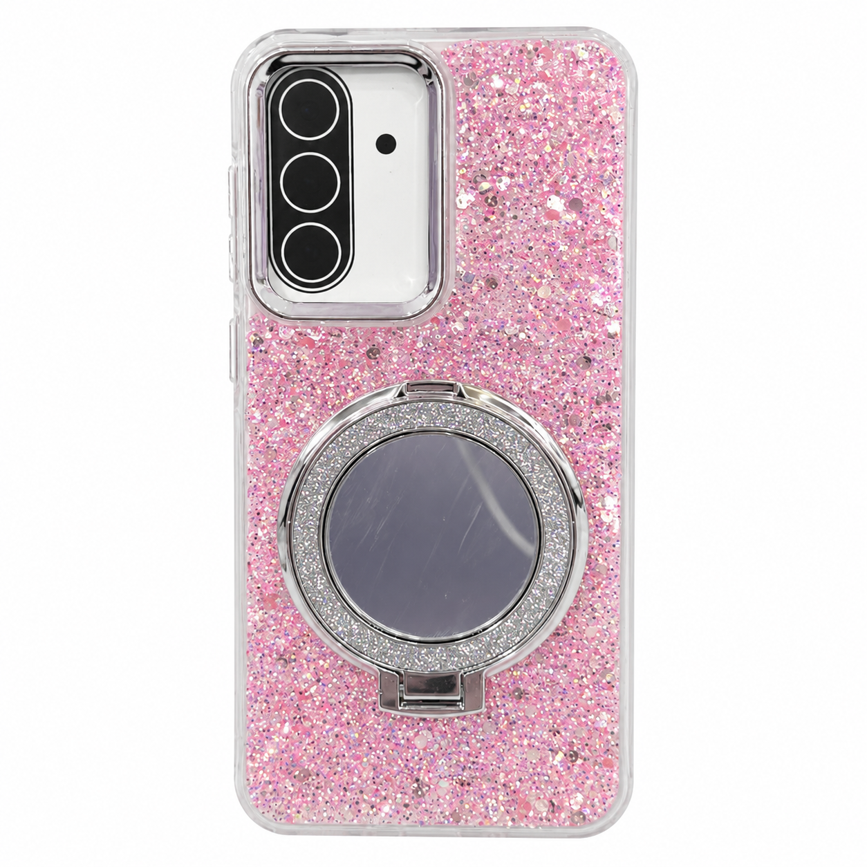 CASE ESPEJO ROSA CON SOPORTE SM A35