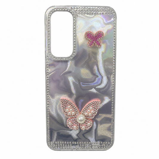 CASE MARIPOSA PERLA ROSA SM A35
