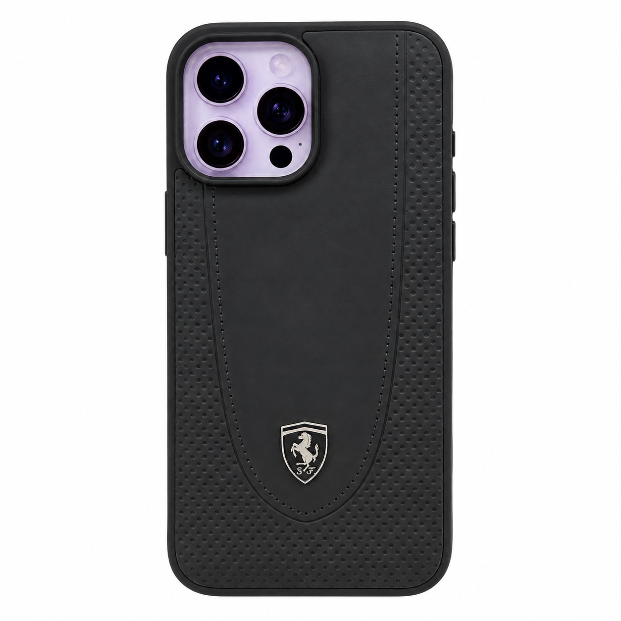 CASE CUERO NEGRO MATE FERRARI IPH 13 PRO MAX