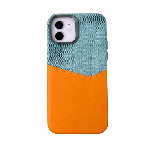 Cuero tejido naranja y azul IPH 11