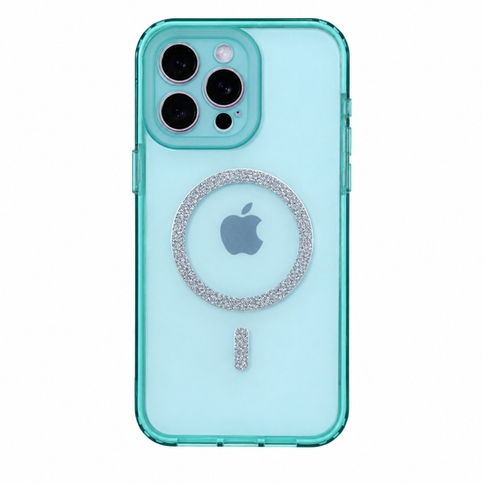 CASE MGS GLITTER 360 VERDE MENTA IPH 15 PRO MAX
