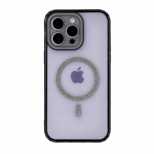 CASE MGS GLITTER 360 NEGRO IPH 15 PRO MAX