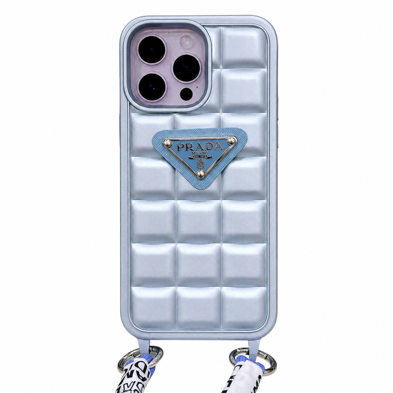 CASE PRADA CELESTE MAS STRAP LUXURY IPH 14 PRO MAX