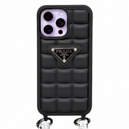 CASE PRADA NEGRO MAS STRAP LUXURY IPH 14 PRO MAX