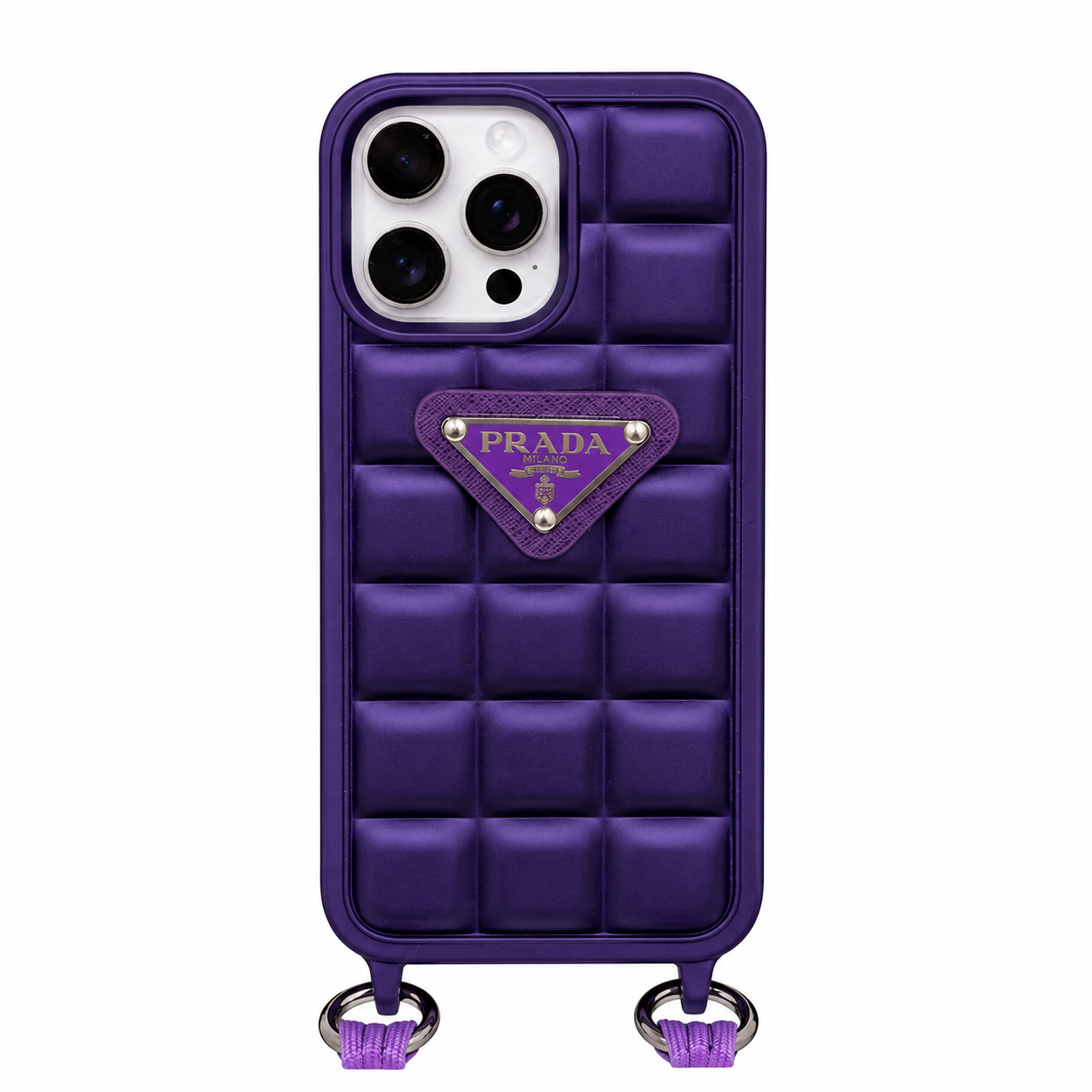 CASE PRADA MORADO MAS STRAP LUXURY IPH 13 PRO MAX