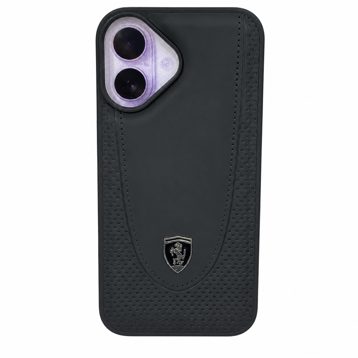 CASE CUERO NEGRO MATE FERRARI IPH 16