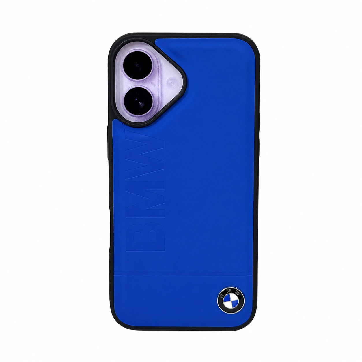 CASE FIBRA Y CUERO AZUL BMW IPH 16