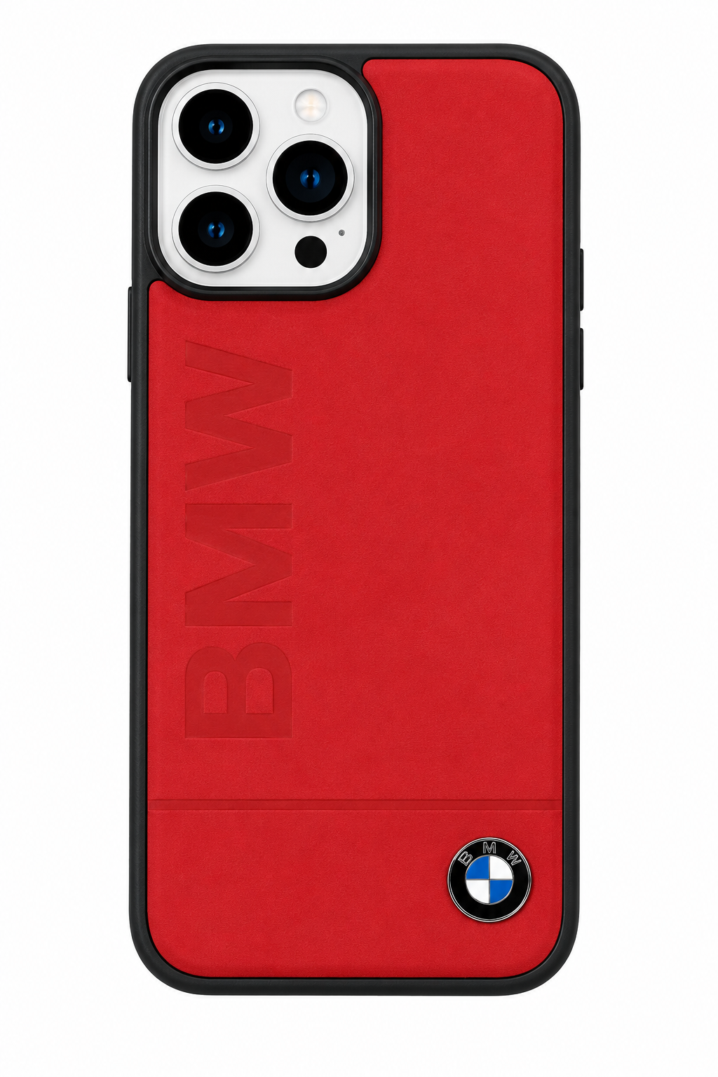 CASE ROJO GAMUSA BMW IPH 15 PRO MAX