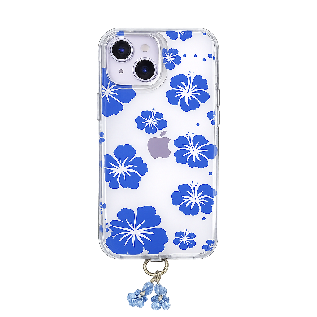 FLOR DE BONCHE AZUL+ STRAP IPH 13/14