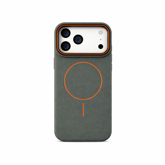 Tipo cuero gris IPH 17 PRO MAX