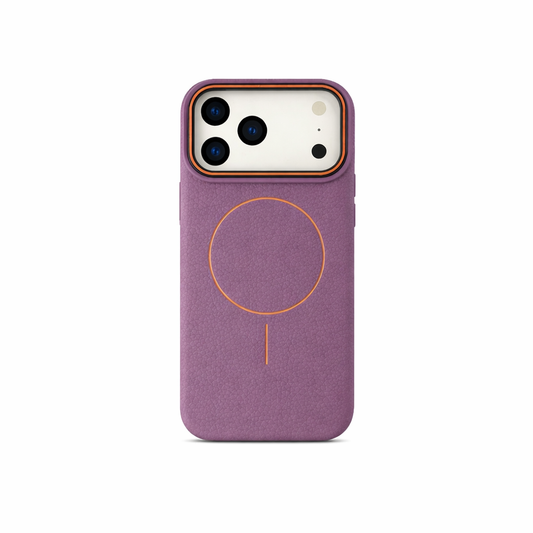 Tipo cuero morado IPH 17 PRO MAX