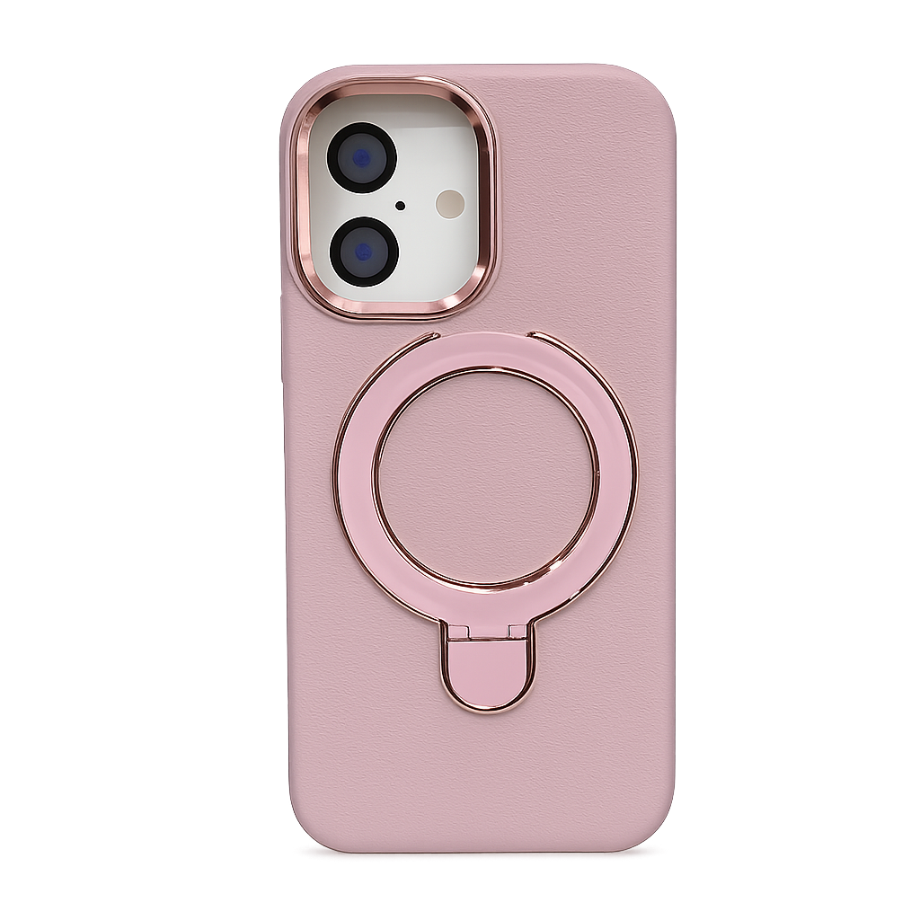 CASE MGS SOPORTE CUERO ROSA IPH 17