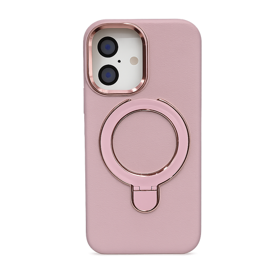 CASE MGS SOPORTE CUERO ROSA IPH 17