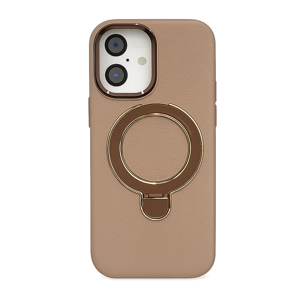 CASE MGS SOPORTE CUERO CAFE IPH 17