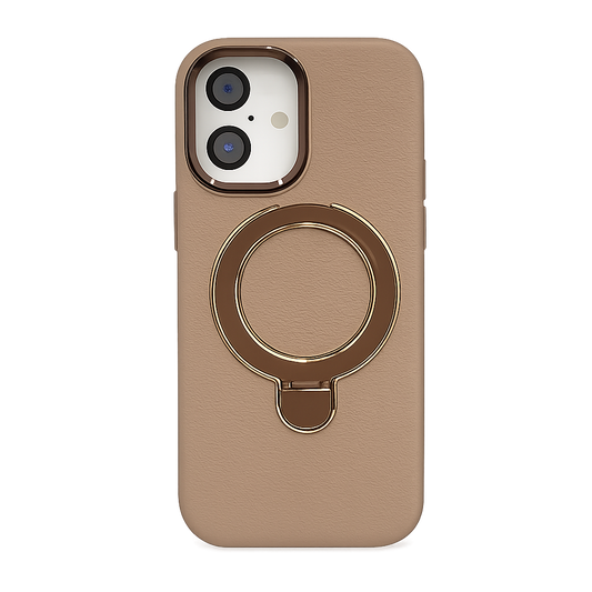 CASE MGS SOPORTE CUERO CAFE IPH 17
