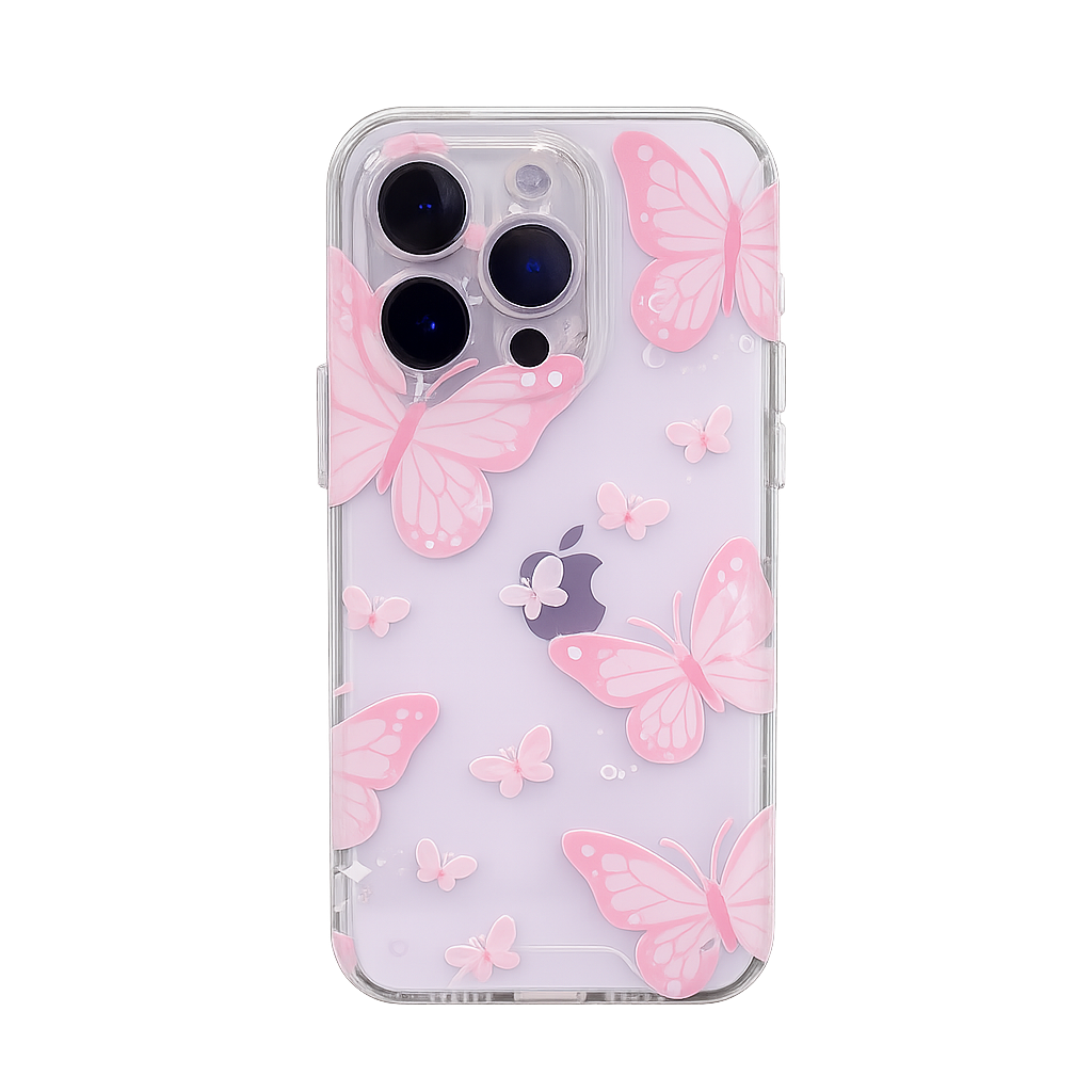 CASE MARIPOSA CON STRAP ROSA IPH 14 PRO MAX